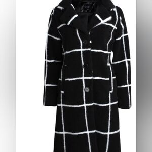 Jessica Simpson Black and White Grid Trench Coat